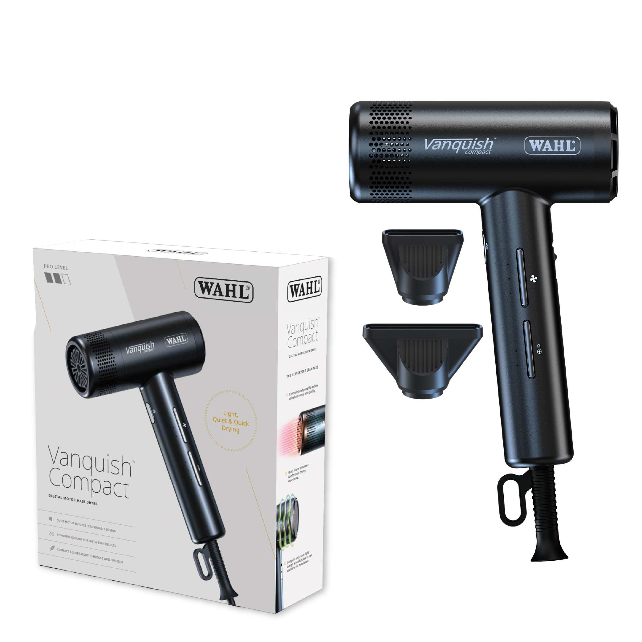 Wahl Professional Vanquish Hair Dryer - Black - 4321-0370 - 1600 WATTAGE